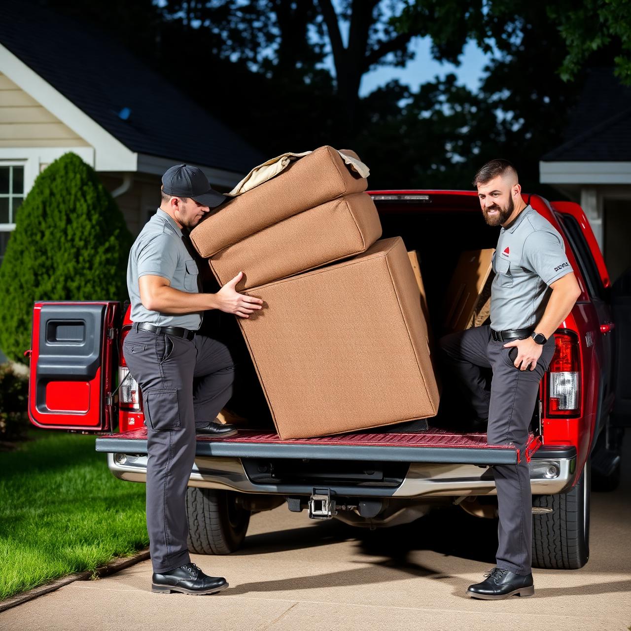 Loso Hauling crew loading furniture